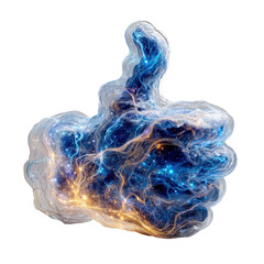 Wall Mural - cosmic thumb up gesture with brillant energy and light effects