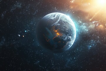 ultra hd picture of planet in the outer space, 3d renderinghigh detail, 8k