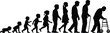 © sector store - Human life cycle progression from infancy to old age with mobility aids
