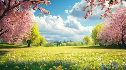 Wall Mural - pastel spring seamless
