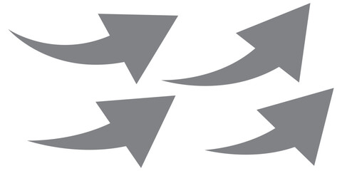 Wall Mural - Long arrows icon. Long curved hand drawn arrow isolated background .