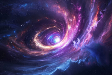 Wall Mural - a spiral galaxy with a bright star in the center