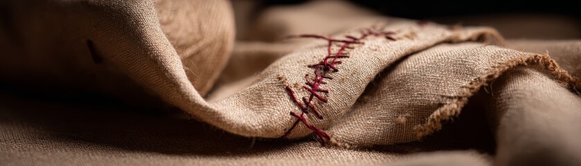 Wall Mural - Closeup of cloth texture, exploring the intricate weave, delicate fibers, and subtle nuances of textile