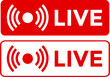 © Sultana Design - Live streaming red icon set. online stream icons. social media channel. broadcasting buttons
