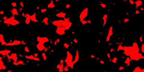 Wall Mural - abstract high-contrast with irregular, organic red shapes scattered across a solid black background.