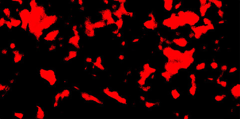 Wall Mural - abstract high-contrast with irregular, organic red shapes scattered across a solid black background.