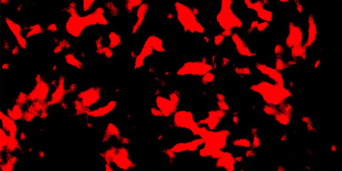 Wall Mural - abstract high-contrast with irregular, organic red shapes scattered across a solid black background.