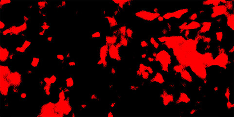Wall Mural - abstract high-contrast with irregular, organic red shapes scattered across a solid black background.