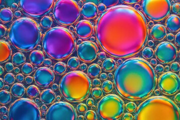 Wall Mural - riga, latvia 05-09-2024 a vibrant tapestry of colorful bubbles in a mesmerizing array of hues
