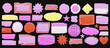 © Alena creator - Pink ripped and wrinkled blank vintage old labels, starburst shapes, glossy tape set. Pop style name tag designs. Checkered girly planner frame stickers for collage, scrapbook, notebook.