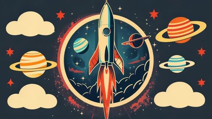 Wall Mural - a space shuttle soaring through the sky, perfect for illustrations about space travel, technology, o