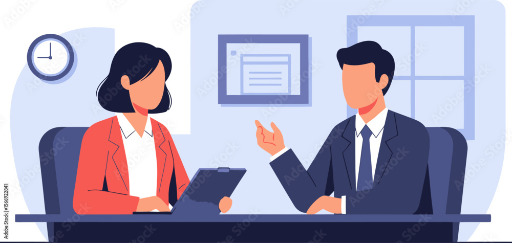 Job interview illustration vector design for business and career ...