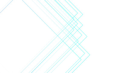Canvas Print - minimalist abstract background with overlapping, transparent, aqua blue linear arrow shapes. angular