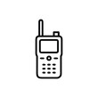 © Sanot - Outline a walkie talkie with antenna buttons on a radio communication