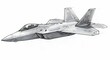 © Nakamura - 精密な鉛筆画 鋭い戦闘機 力強く描く 空中優勢. AI Generated
