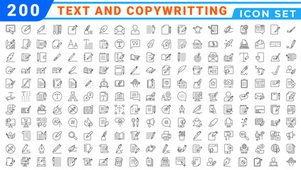 copywriting icon collection set. containing advertising, marketing, creative, concept, brand, awaren