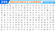 © Muhammad A. grapix - Outline icons related to knowledge. Linear icon collection. Editable stroke. Vector illustration