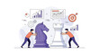 © Mitthila Vectx - Strategic planning and chess game metaphor for business success and goal achievement