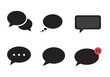 © dhorido studio - Collection of Black Speech Bubbles with Various Shapes and Styles.
