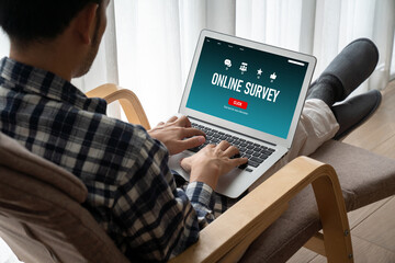Wall Mural - online survey form for modish digital information collection on the internet network