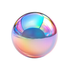 Wall Mural - Colorful bubble reflection digital creative environment isolated on transparent background