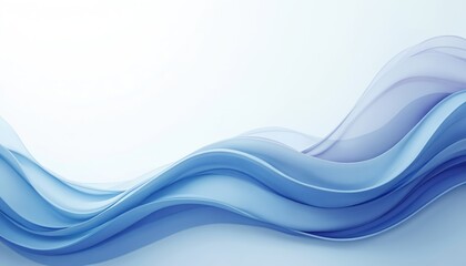 Wall Mural - abstract blue wave banner on white background. modern design with smooth curves lines, dynamic shape