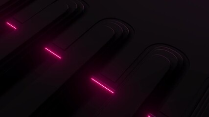 Wall Mural - This stock motion graphic video of Neon Pink Curve Flow Loop with gentle overlapping curves on seamless loops