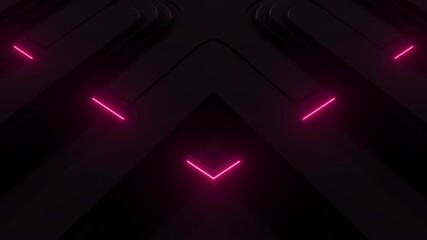 Wall Mural - This stock motion graphic video of Neon Pink Curve Flow Loop with gentle overlapping curves on seamless loops
