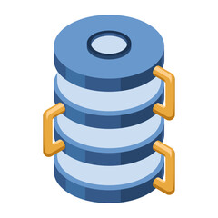 Wall Mural - isometric cloud database. cloud computing and file cloud storage. big data storage technology. isome