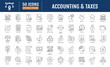 © Control New - Accounting and Taxes Line Icon Set. Includesfinancial statements, accountant, financial audit,invoice, tax return, income, and more. VectorIllustration with Editable Strokes