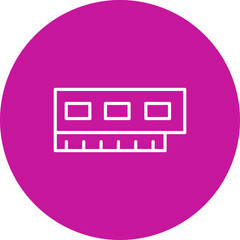 RAM Vector Line Pink Circle Icon Design