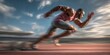 © Inna - Male Sprinter Leaving Starting Blocks in a Track Race