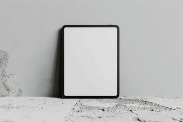 Flawless Picture of Black Abstract Tablet Computer Pc on White Background