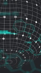 Wall Mural - animation of globe over chemical formulas and data processing on black background
