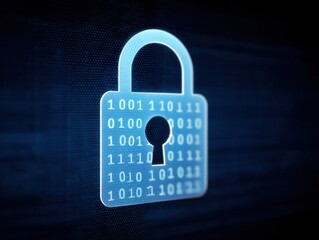 vpn protection. digital padlock symbolizing cybersecurity and data protection.