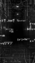Wall Mural - animation of scientific data processing over dark background
