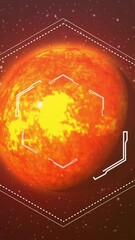 Wall Mural - Animation of scanning over planet on sky with stars