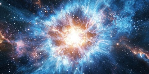 Wall Mural - A celestial gateway where cosmic forces spiral into a radiant explosion of light.