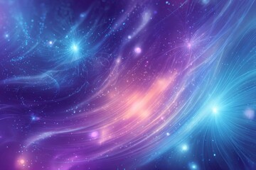 Wall Mural - Abstract Cosmic Nebula with Purple Pink and Blue Hues