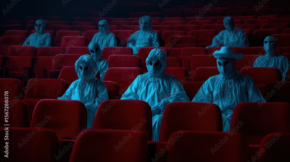 Aliens in a movie theater Stock Illustration | Adobe Stock