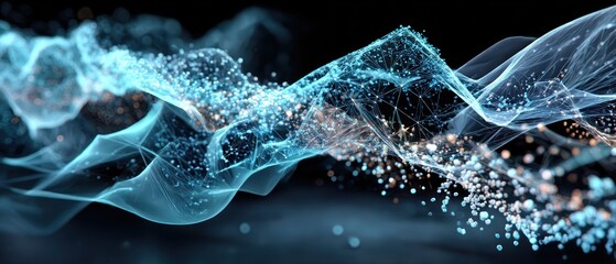 Abstract swirling crystalline particles