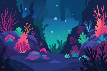 Naklejka na meble coral reef with fishes