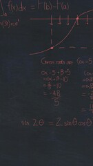 Wall Mural - animation of mathematical data processing on grey background