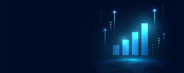Wall Mural - technology background picture, graph, financial data analysis, marketing