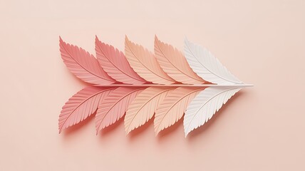 Wall Mural - gradient feather arrangement soft pastel colors feathers pink