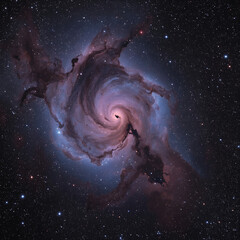 Wall Mural - The text describes a cosmic nebula with glowing stars and planets.