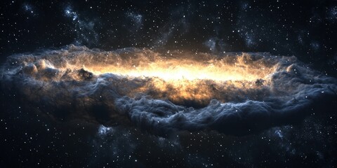 Wall Mural - a majestic view of an interstellar cloud formation, filled with cosmic dust and light