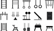 © Ahsan - Gymnastics Equipment Icons Black Silhouettes vector