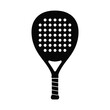 © tarek - Black silhouette of a padel tennis racket with holes and grip