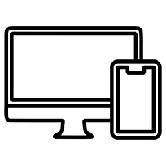 responsive design icon flat thin outline art logo